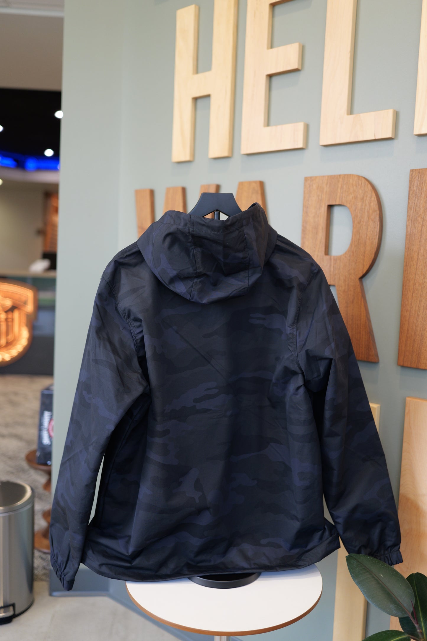 1/4 Zip Rain Jacket - Hooded (Black Camo)